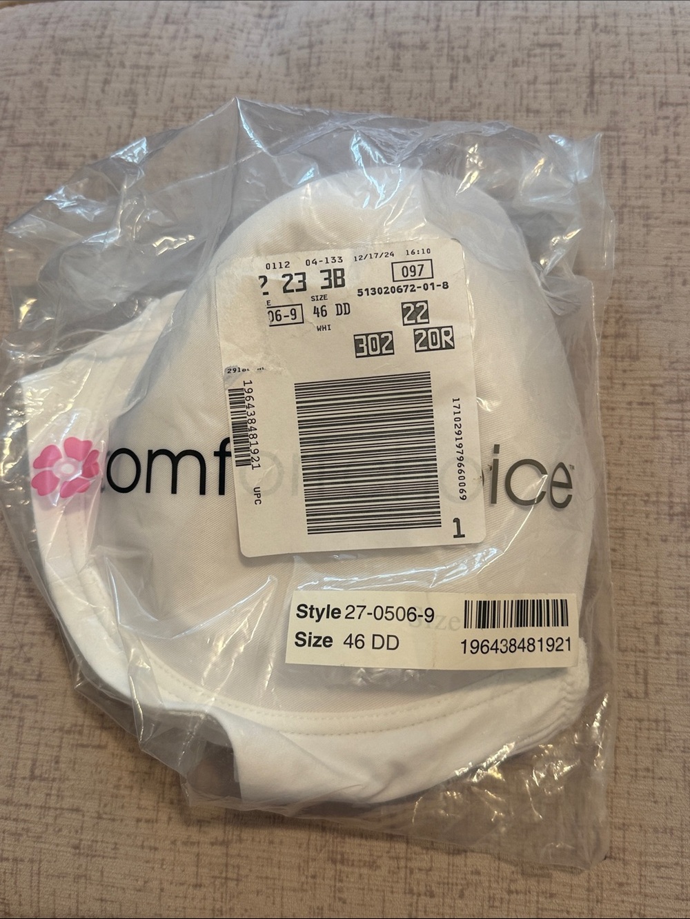 NEW Comfort Choice Bra  Size 46 DD